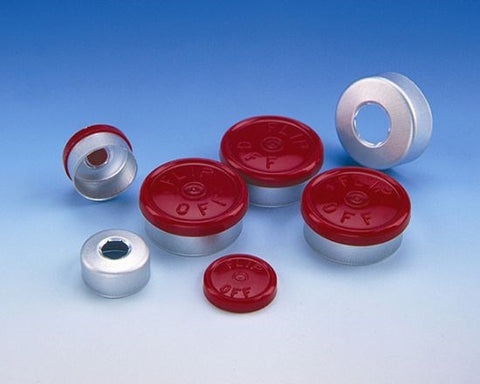 Flip-Cap centre-tear lyophilisation seals
