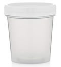 Urine sample container, screw top lid