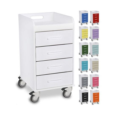 Compact locking 4-drawer carts