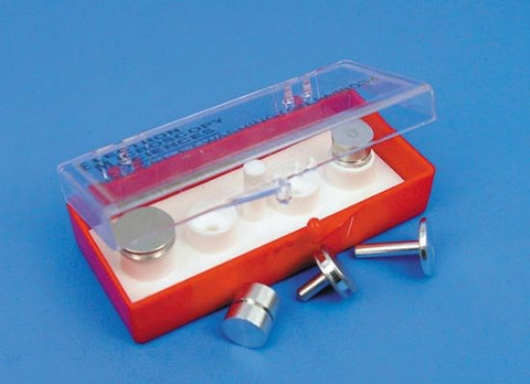 SEM specimen mount storage box, 4 pin or cylinder mounts