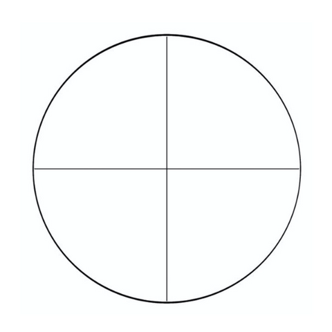 EMS eyepiece reticles, single crossed lines
