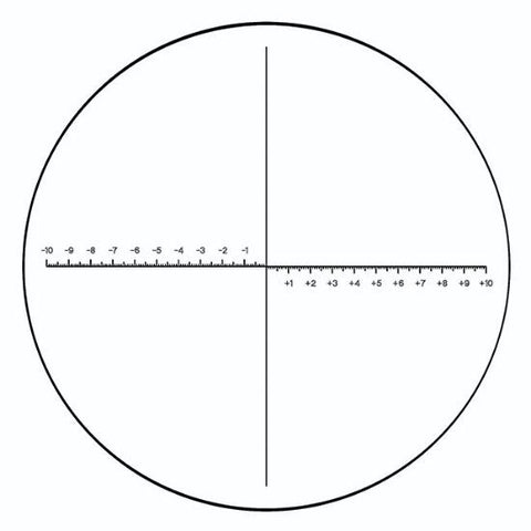 EMS eyepiece reticles, single crossed lines with scale