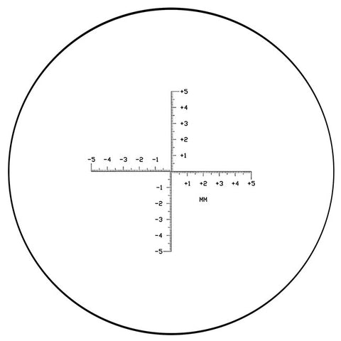 EMS eyepiece reticles, single crossed line with scale