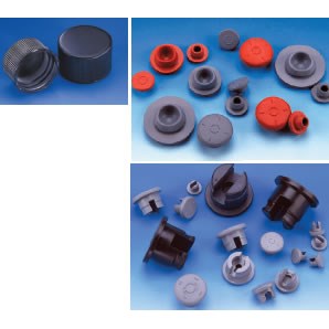 Red stoppers for vacule vials