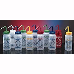 Coloured coded wash bottles, LDPE