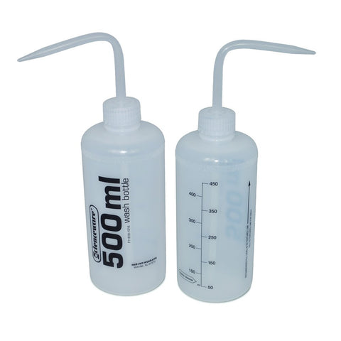 Graduated narrow-mouth wash bottles, PE