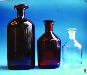 Glass stoppered bottles, clear