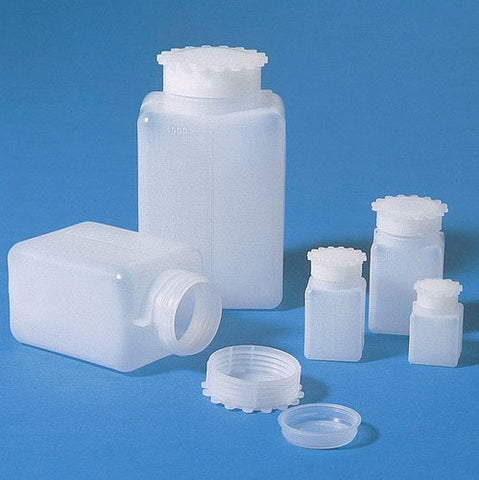 Square bottles with wide-mouth, PE