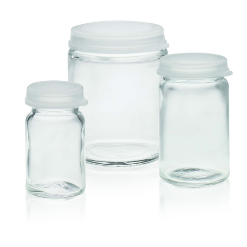 Wheaton glass sample bottles with snap-caps