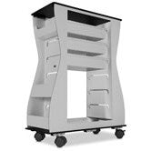 Hourglass light duty storage cart, 2 sided