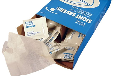Lens tissue, pre-moistened