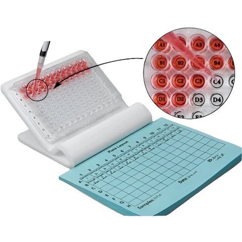 Well orienter, stand and pad, 96-well plates
