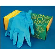 Nitrile gloves, powdered with aloe vera