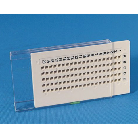 Grid storage box, index card, 100 grid capacity