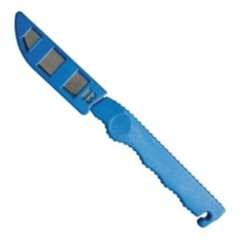 Knife with plastic handle and cover