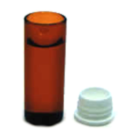Glass shell vials, amber