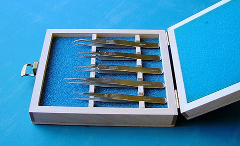 Dumont microscopy tweezers sets box (EMS)