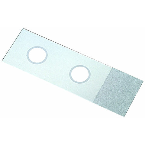 Microscope slides, 2 etched 15mm circles