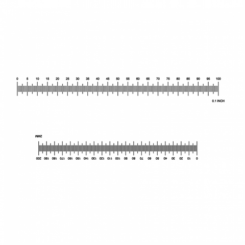 S20 stage micrometers, dual metric and imperial scales (EMS)