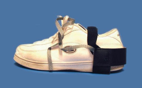 Non-marking heel grounder, velcro E.Z. close