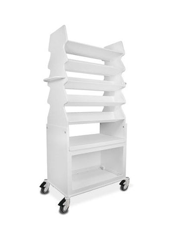 Tall and wide slated suture cart with bulk storage