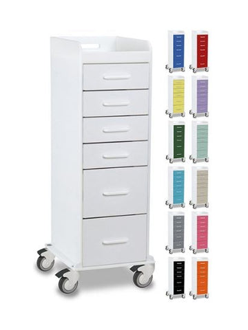 Tall locking 6-drawer carts