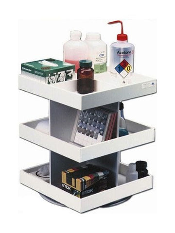 Rotating shelf storage, 3 levels