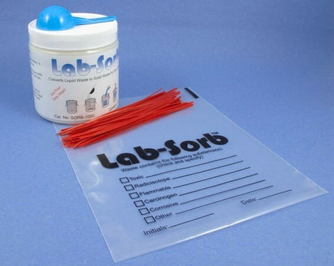 Lab-Sorb liquid and solid waste disposal system