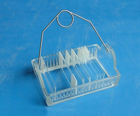 Glass rack with handle for slides