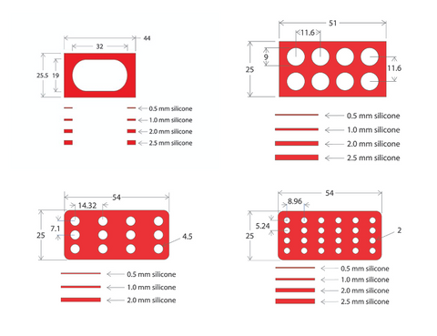 Press-To-Seal, silicone isolator chamber slides, silicone to adhesive