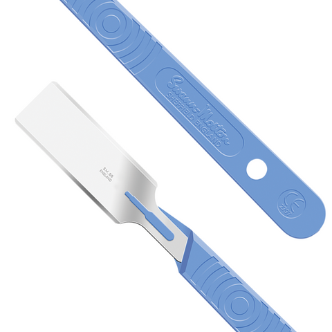 Swann-Morton stainless steel scalpels with plastic handle, sterile (EMS)