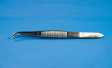 Forceps with serrated grips and tips, alignment pin