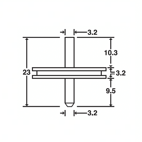 SEM double 90 deg. specimen mount, pin mount