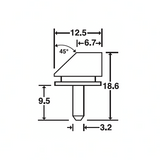 SEM low profile 45 deg. specimen mounts, pin mount (EMS)