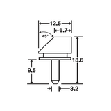 SEM low profile 45 deg. specimen mounts, pin mount (EMS)
