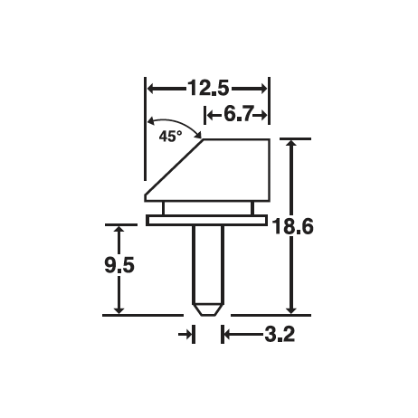 SEM low profile 45 deg. specimen mounts, pin mount (EMS)