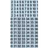 Dry transfer sheets, numbers