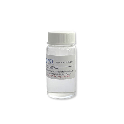 Glutaraldehyde and paraformaldehyde in 0.1M phosphate buffer, Ph 7.4