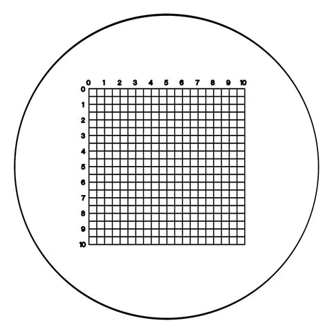 EMS eyepiece reticles, large indexed grid with scale