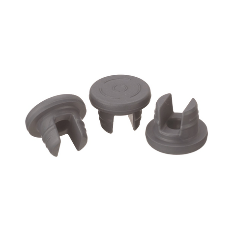 Vacule vial lyophilisation stoppers, 2-prong