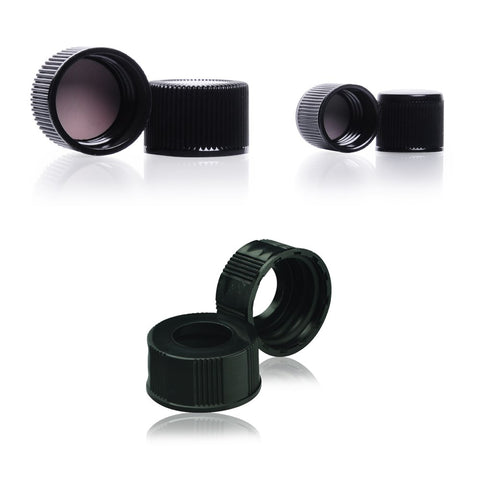 Solid and open screw caps for Vacule bottles