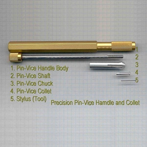 Precision diamond scribes and pin vice handle