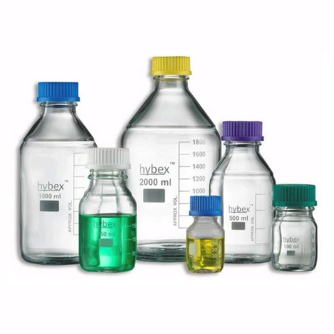 Hybex media glass bottles