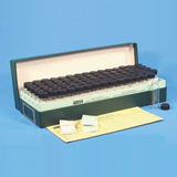 Glass vials in storage box