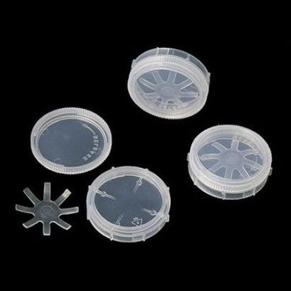 Single wafer containers, transparent plastic