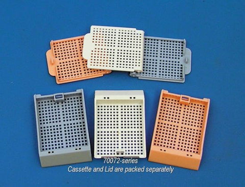 Biopsy embedding cassettes, no lids, square mesh