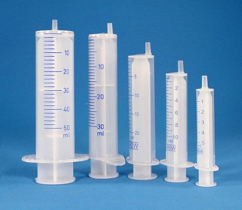 Plastic syringes without needles