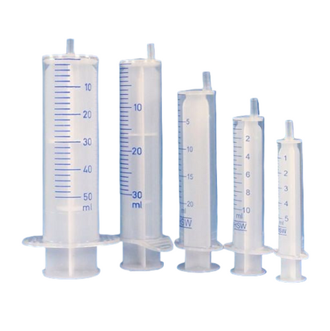 Plastic syringes without needles