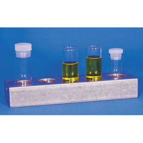 Shell vial holder rack, aluminium