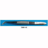 Curved and straight forceps, serrated tips